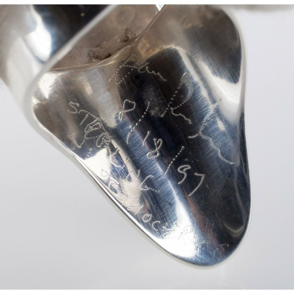 Orthoceras Fossil Sterling Silver Long Sculptural Ring Size 7.25 - Picture 6 of 6